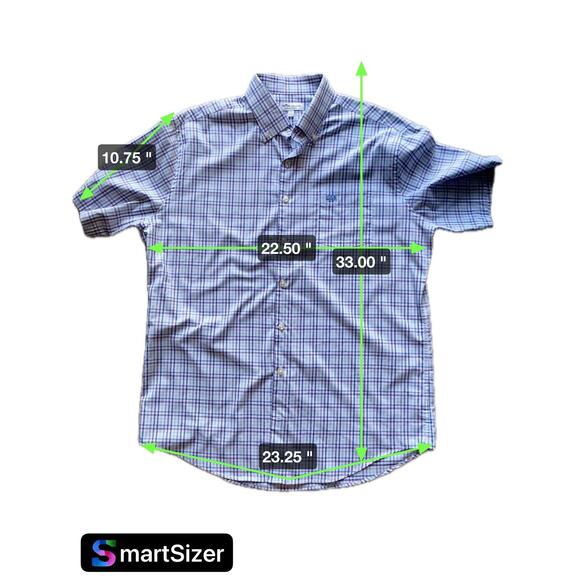 Peter Millar shirt Mens Large Short Sleeve Button Up Cotton Plaid preppy - Picture 7 of 7